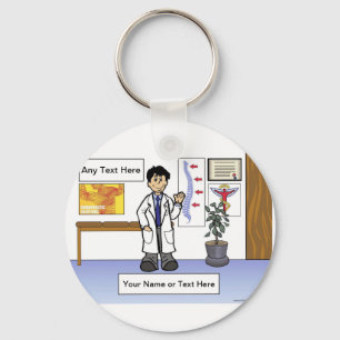 Chiropractor - Male Cartoon by PrintedPerfection  Key Ring