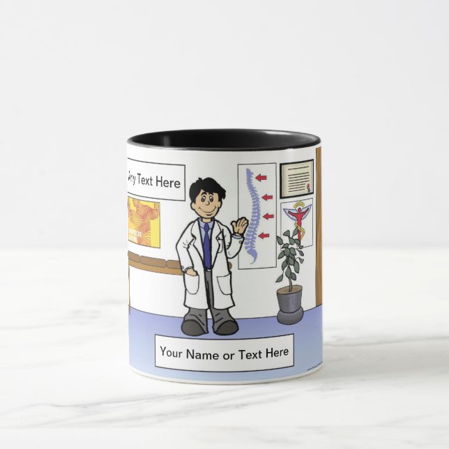 Chiropractor - Male Cartoon by PrintedPerfection Mug (Center)