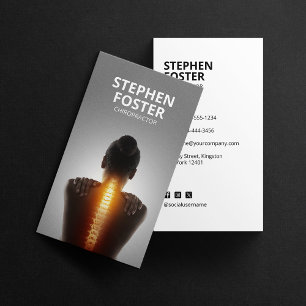 Chiropractor Massage Therapist Spine Adjust White Business Card