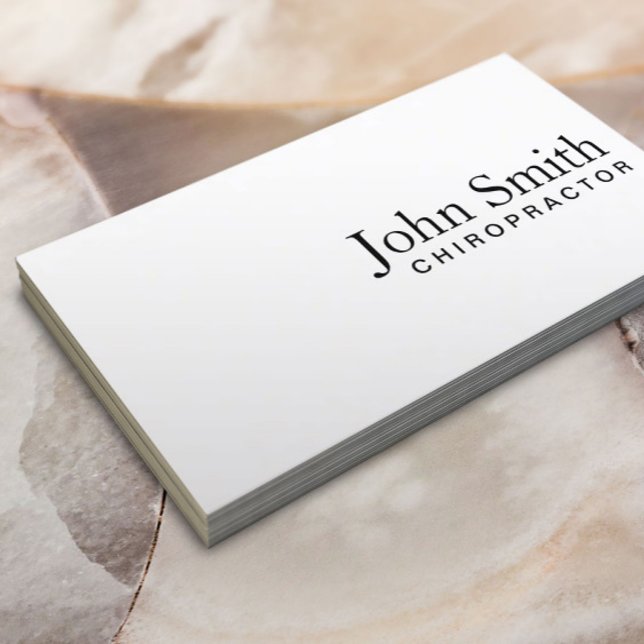 Chiropractor Minimalist Elegant Plain Business Card (Creator Uploaded)