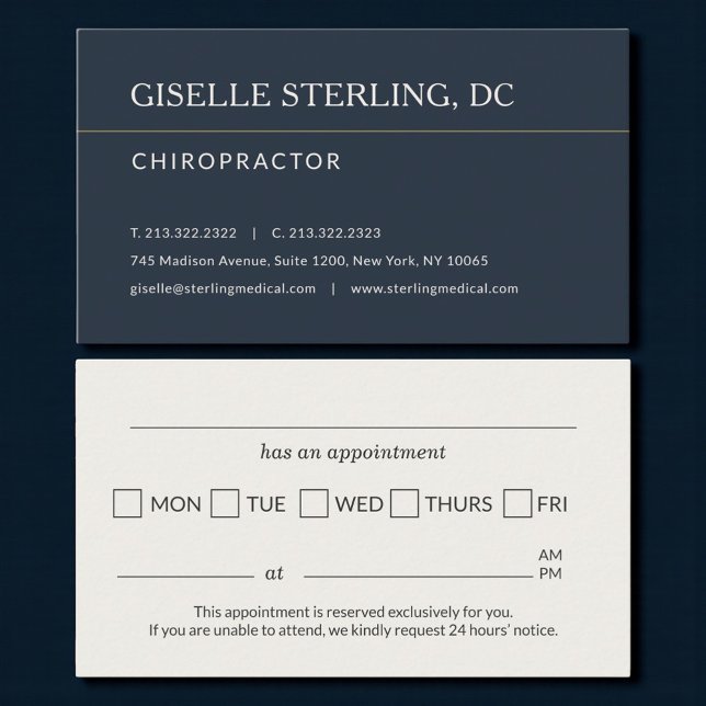 Chiropractor Office Appointment Reminder Business Card (Creator Uploaded)
