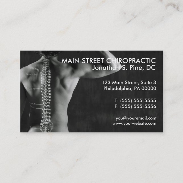 Chiropractor Photo Business Cards (Front)