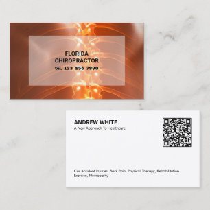 Chiropractor Physical Therapist Custom QR Business Card