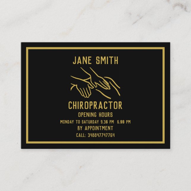 Chiropractor Professional Business Card (Front)