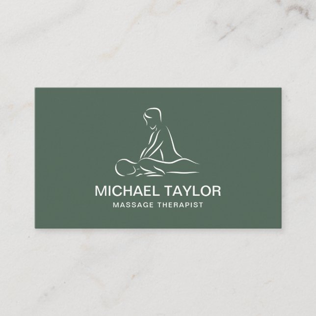 Chiropractor Professional Male Massage Therapist  Business Card (Front)