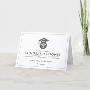 Chiropractor School Graduate   Minimal Congrats Thank You Card