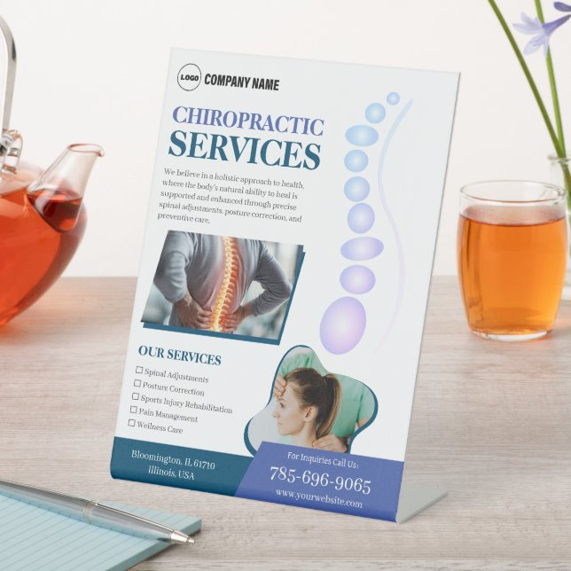 Chiropractor Services Custom Pedestal Sign (In SItu)