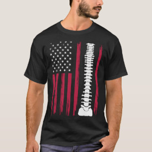 Chiropractor Spine Adjustment USA Patriot Flag Ame T-Shirt