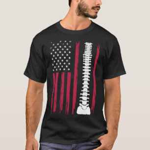 Chiropractor Spine Adjustment USA Patriot Flag Ame T-Shirt