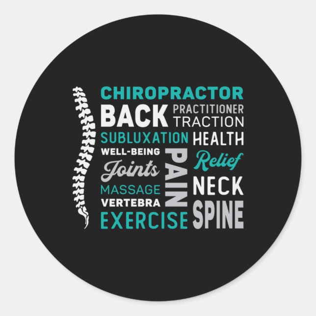 Chiropractor Spine Chiro Medicine Chiropractic Classic Round Sticker (Front)