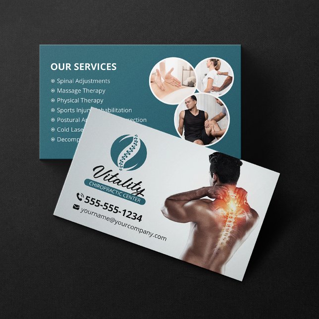Chiropractor Therapist Chiropractic Care Clinic Business Card (Creator Uploaded)