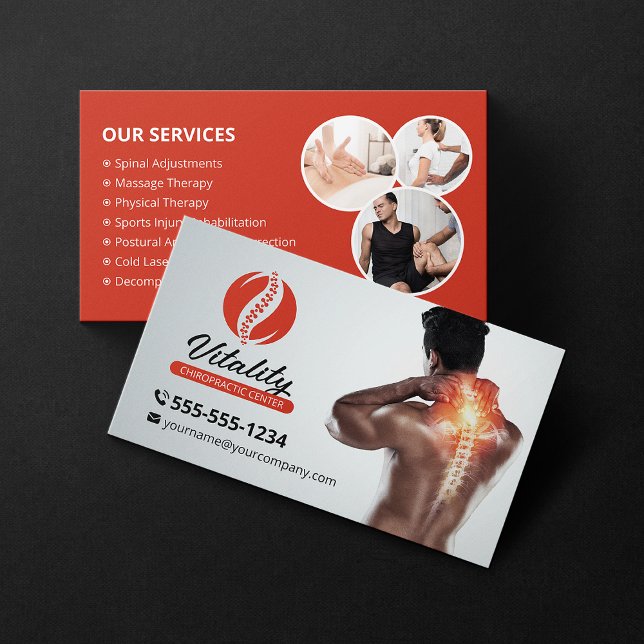 Chiropractor Therapist Chiropractic Care Clinic Business Card (Creator Uploaded)