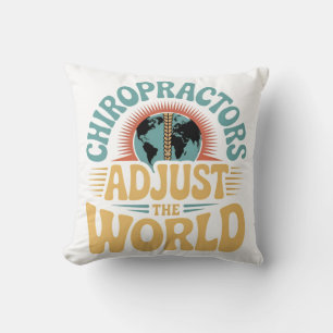 Chiropractors Adjust the World Retro Design Cushion