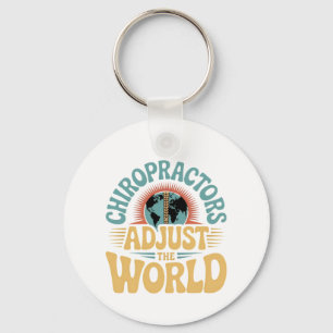 Chiropractors Adjust the World Retro Design Key Ring