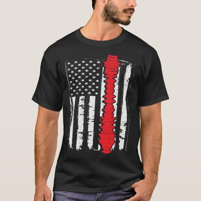 chiropractors USA Flag spines for chiropractic T-Shirt (Front)