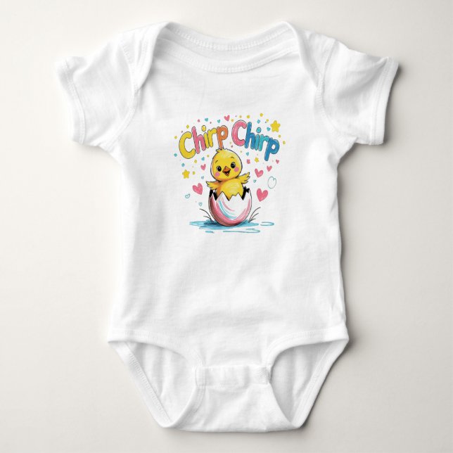 Chirp Chirp Baby Chick Easter Outfit Bodysuit (Front)
