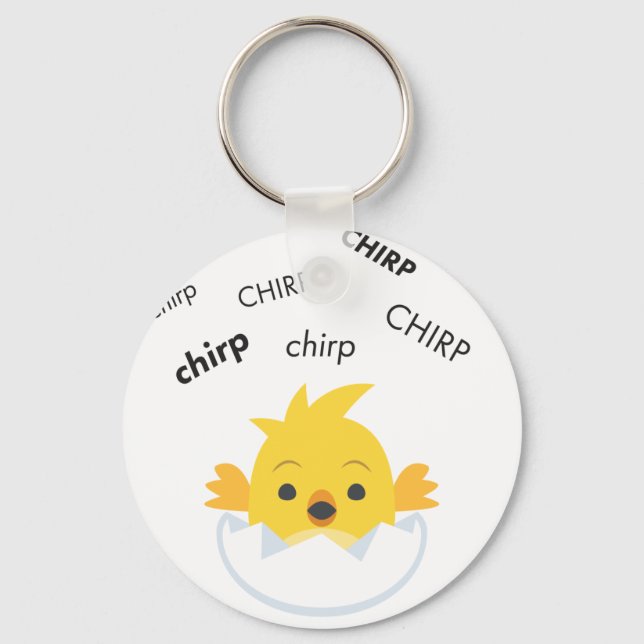 Chirp Hatching Chick Cute Emoji Key Ring (Front)