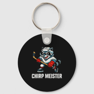 Chirp Meister Funny Hockey Raccoon Traalker  Key Ring