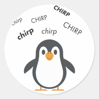 Chirp Penguin Cute Emoji Classic Round Sticker
