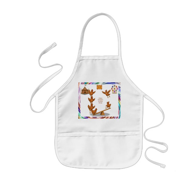 Chirpy Chickens acrobat squad Kids Apron (Front)