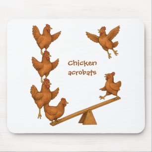 Chirpy Chickens acrobat squad Mouse Pad