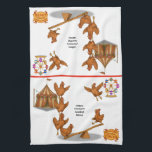 Chirpy Chickens acrobat squad Tea Towel<br><div class="desc">Small but fearless, the Chirpy Chickens tumble, leap, and flip with astonishing precision. Their feathery acrobatic acts are packed with personality and comedic flair, leaving audiences clucking with delight. True team players, they prove that big talent can come in very small, very enthusiastic packages. You can find lots of other...</div>