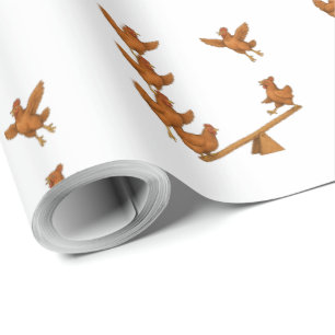 Chirpy Chickens acrobat squad Wrapping Paper