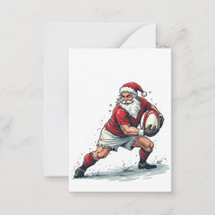 Chirstmas Fantasy Football Playing Santa Claus Card