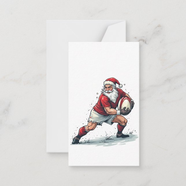 Chirstmas Fantasy Football Playing Santa Claus   Card (Front)