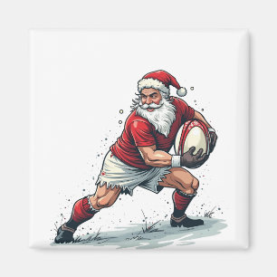 Chirstmas Fantasy Football Playing Santa Claus Magnet