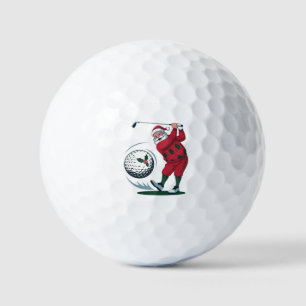 Chirstmas Fantasy Golf Playing Santa Claus Balls