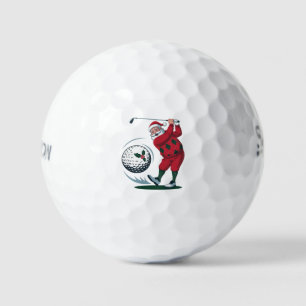Chirstmas Fantasy Golf Playing Santa Claus   Balls