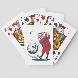 Chirstmas Fantasy Golf Playing Santa Claus   Cards