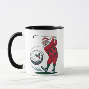 Chirstmas Fantasy Golf Playing Santa Claus Mug
