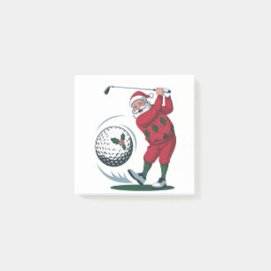 Chirstmas Fantasy Golf Playing Santa Claus   Post-it Notes