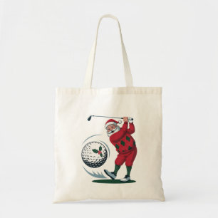 Chirstmas Fantasy Golf Playing Santa Claus Tote Bag