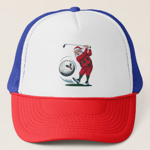 Chirstmas Fantasy Golf Playing Santa Claus   Trucker Hat