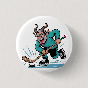 Chirstmas Playing Icehockey Spooky Christmas Sport 3 Cm Round Badge