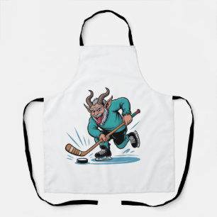 Chirstmas Playing Icehockey Spooky Christmas Sport Apron