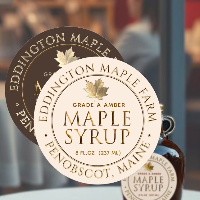 Chiseled Gold Maple Syrup Label with Gold Leaf (Creator Uploaded)