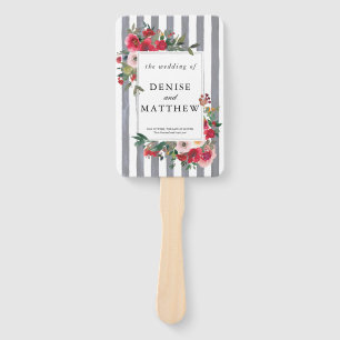 Chiseled Stone Coloured Wedding Invitation Hand Fan