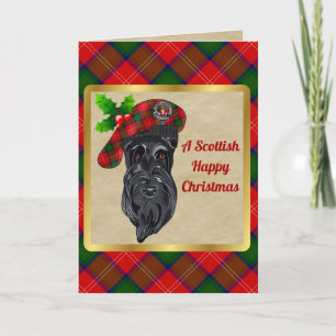Chisholm Badge & Tartan Personalised Xmas Card