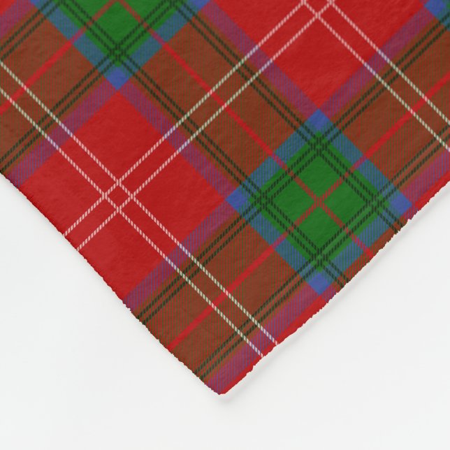 Chisholm Family Tartan Plaid Pattern Fleece Blanket (Corner)