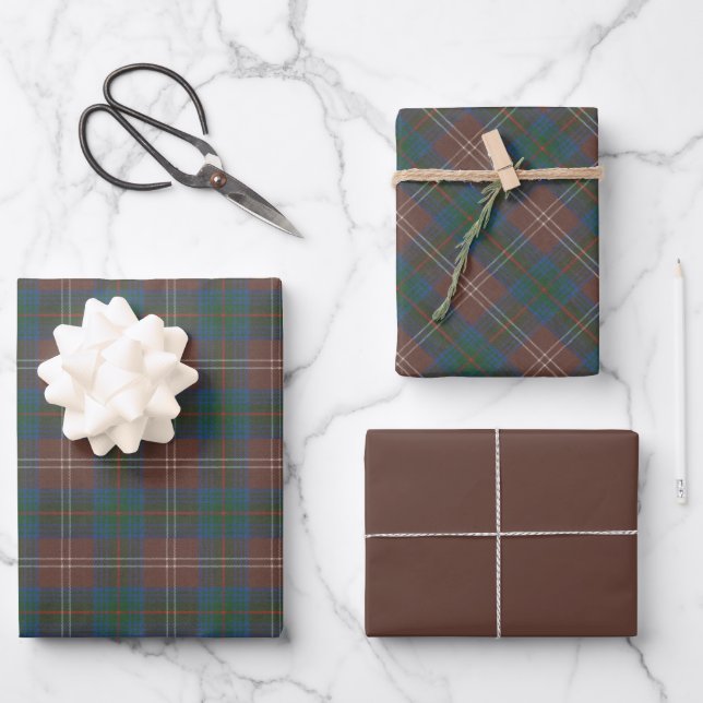 Chisholm Hunting Ancient Original Scottish Tartan Wrapping Paper Sheet (Front)