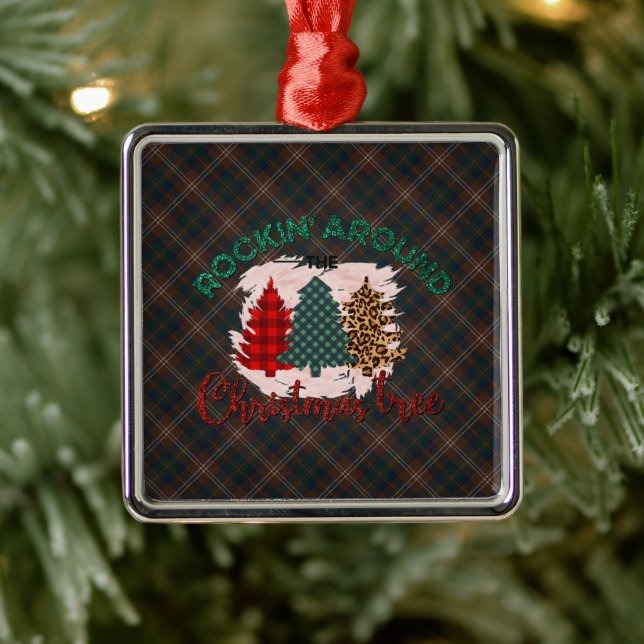 Chisholm Hunting Modern Original Scottish Tartan  Metal Ornament (Tree)