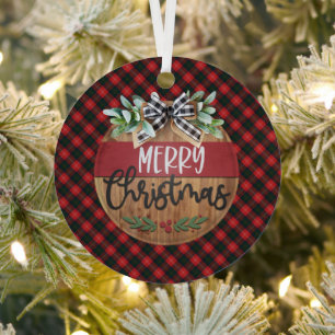 Chisholm Modern Scottish Tartan Christmas Metal Tree Decoration
