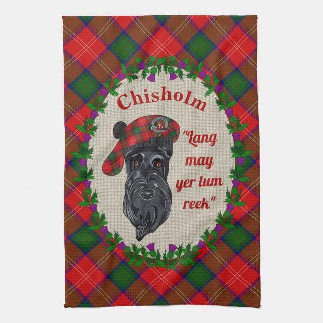Chisholm Scottie Dog Kitchen Towel (Vertical)