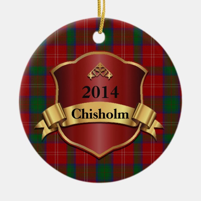Chisholm Tartan Plaid Custom ornament (Front)
