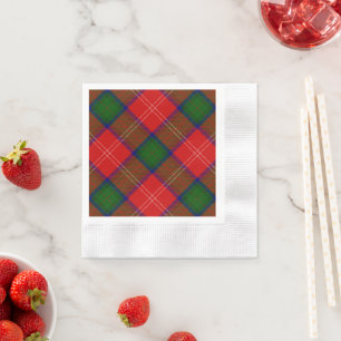 Chisholm tartan red green plaid napkin