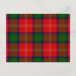 Chisholm tartan red green plaid postcard